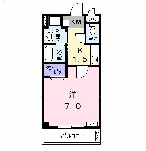リリーパール大宝(1K/1階)の間取り写真