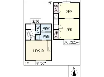 KSGARDEN(2LDK/2階)の間取り写真