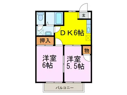 S-FORT小田原(1K/5階)の間取り写真