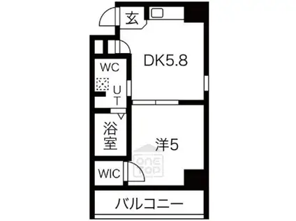 DEMAIN APM(1DK/6階)の間取り写真