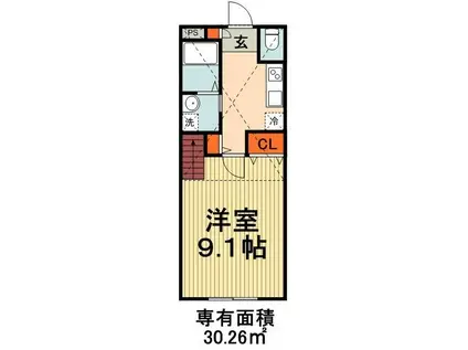 チェルシー(1K/2階)の間取り写真