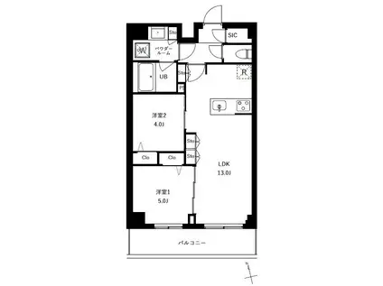 アーバンパーク船堀II(2LDK/3階)の間取り写真