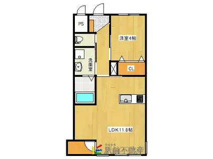 グランシエル(1LDK/2階)の間取り写真