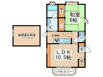 メーヴェ久我山(1LDK/2階)の間取り写真