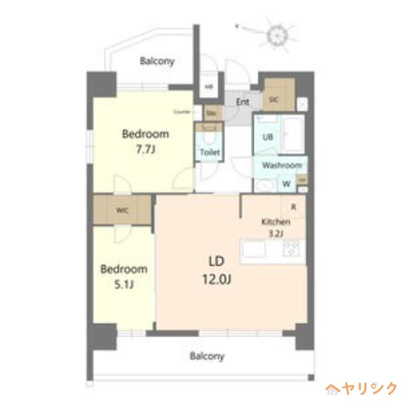 S-RESIDENCE上社南AMANTE(2LDK/4階)の間取り写真