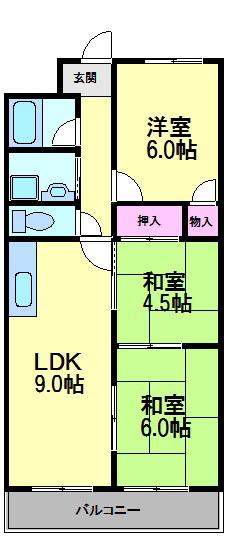 ベストマンションしお川(3LDK/1階)の間取り写真