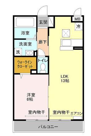 ミカサ スカサ(1LDK/1階)の間取り写真