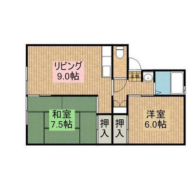 プレジール88(2LDK/2階)の間取り写真