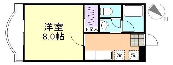シンフォニア中央(1K/2階)の間取り写真