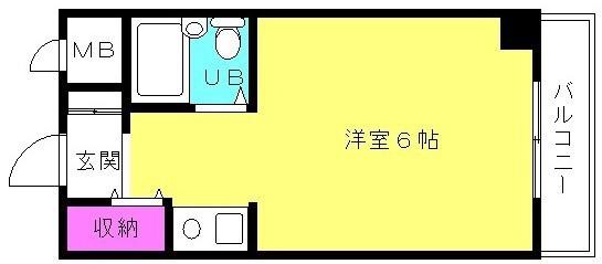 ベルトピア加古川(ワンルーム/3階)の間取り写真
