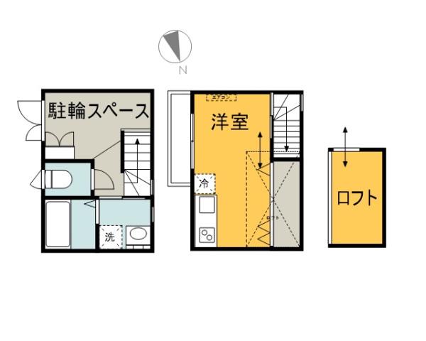 CRECIA古市橋駅南(ワンルーム/1階)の間取り写真