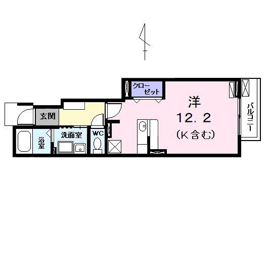 CASA 18(ワンルーム/1階)の間取り写真