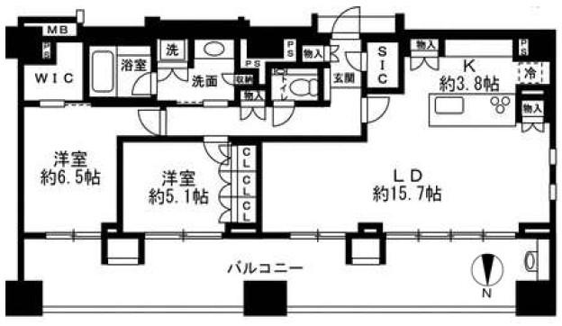プレミスト代々木大山(2LDK/8階)の間取り写真