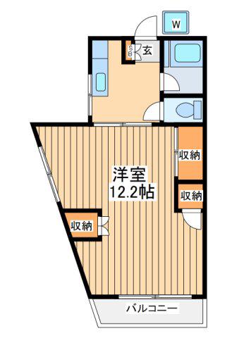 コーポ宅井(1K/3階)の間取り写真