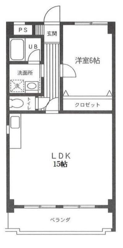 バイオレットヒルズ(1LDK/2階)の間取り写真