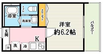 キャメル日進町(1K/3階)の間取り写真