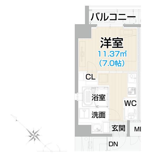 NNS 121(1K/4階)の間取り写真