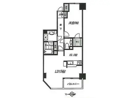 リベラル桜新町(1LDK/2階)の間取り写真