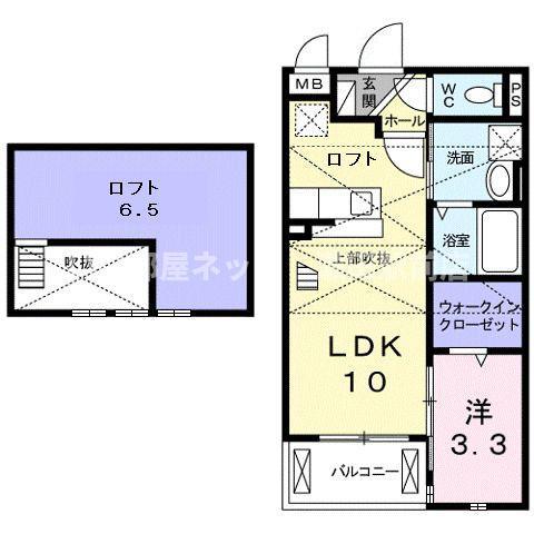 グリエラI番館(1LDK/2階)の間取り写真
