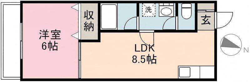 ロジュマンドブリック(1LDK/3階)の間取り写真