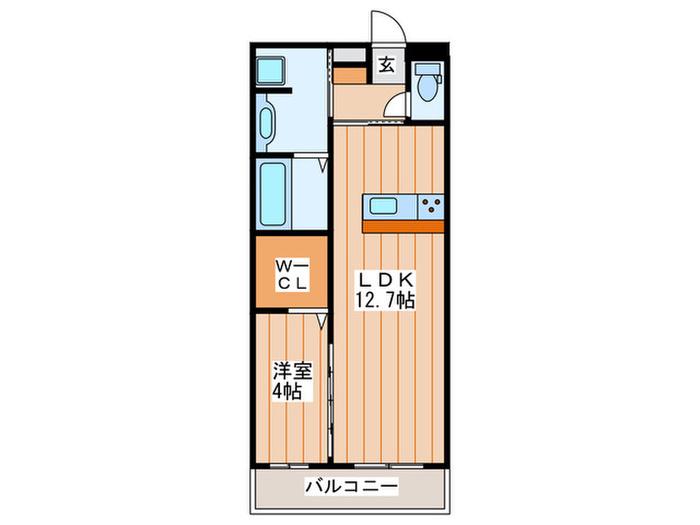 BAUPLACE MIZO(1LDK/1階)の間取り写真