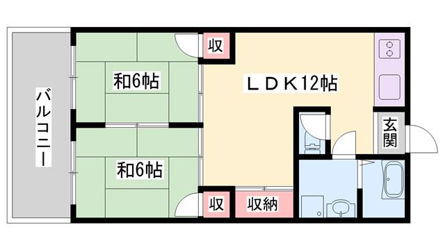 ナルセハイツ(2LDK/3階)の間取り写真