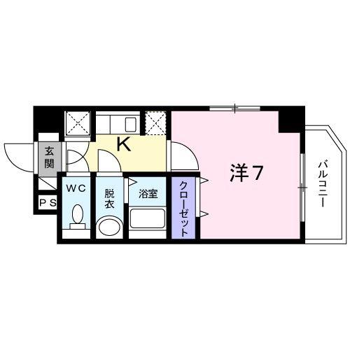 PALACIO用賀パラーシオ(1K/4階)の間取り写真