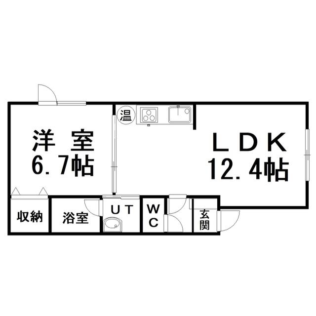 クレイトンハウスK(1LDK/2階)の間取り写真
