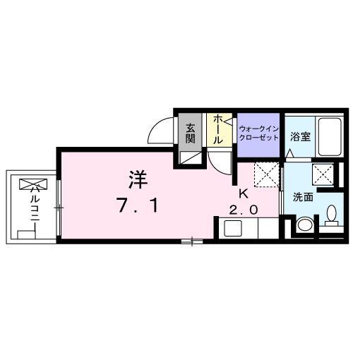 グラシア(1K/2階)の間取り写真