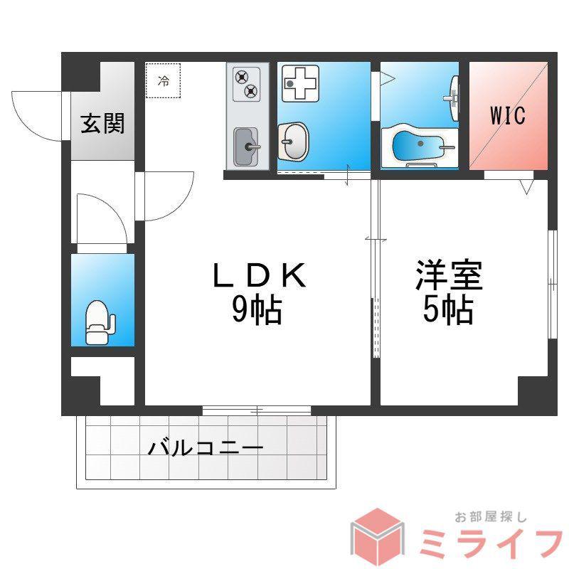 アリビラ鶴橋(1LDK/1階)の間取り写真