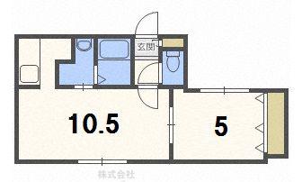 リバーサウス菊水II(1LDK/3階)の間取り写真
