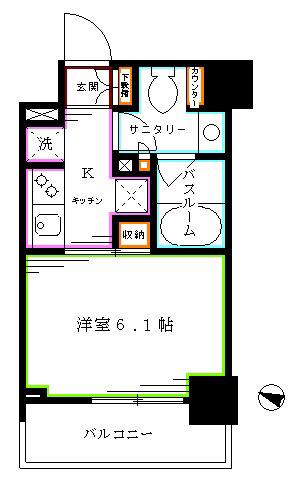 I-SUITEHIGASHINAKANO(1K/9階)の間取り写真