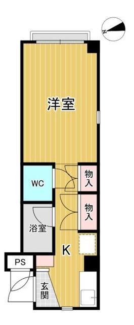 ファミール細野(ワンルーム/1階)の間取り写真