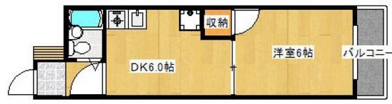 中央西村ビル(1DK/3階)の間取り写真