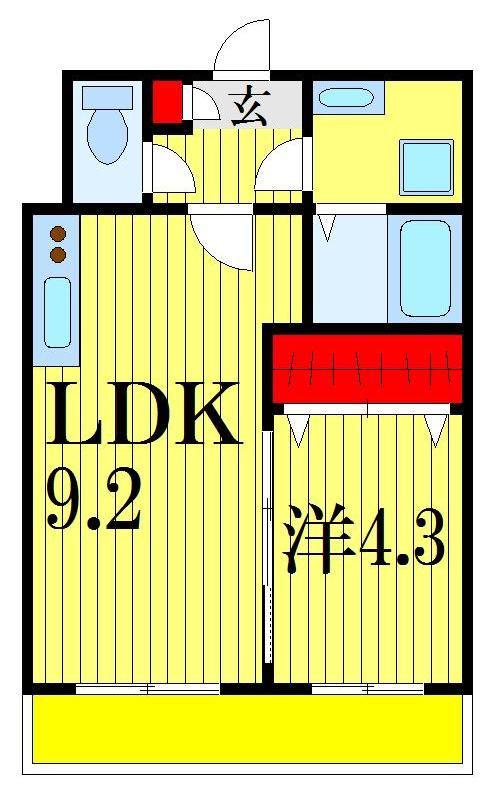 アルコバレーノ マクハリ(1LDK/2階)の間取り写真