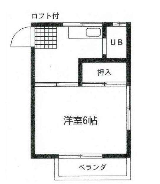 第2林間コーポ(1K/2階)の間取り写真