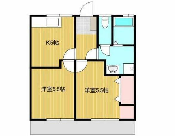 高崎アパート(2DK/2階)の間取り写真