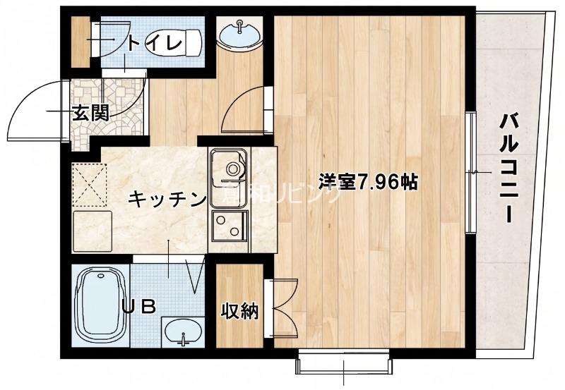 ラトゥール I(1K/2階)の間取り写真