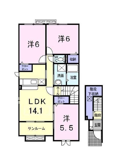 ヴィクトワール(3LDK/2階)の間取り写真