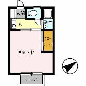 パークハウスA棟(1K/1階)の間取り写真