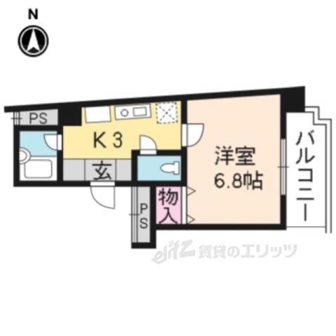 ワイズアクト(1K/6階)の間取り写真