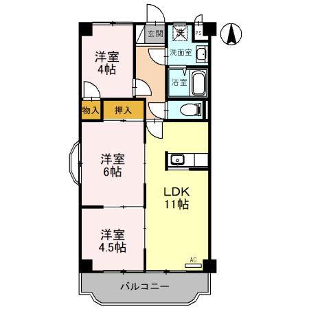 ASPEC成和(3LDK/3階)の間取り写真