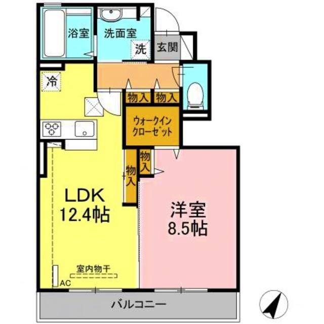 アゼリアコートⅢ(1LDK/1階)の間取り写真