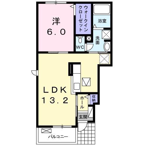 ベル エール(1LDK/1階)の間取り写真