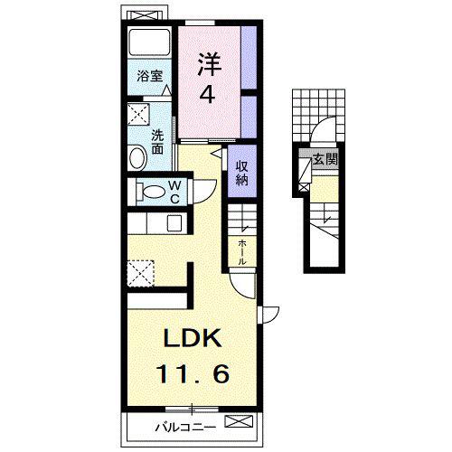 ルミエールIII(1LDK/2階)の間取り写真