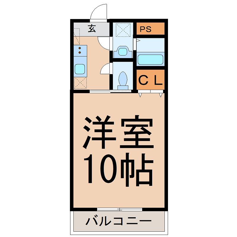 グランデール(1K/2階)の間取り写真