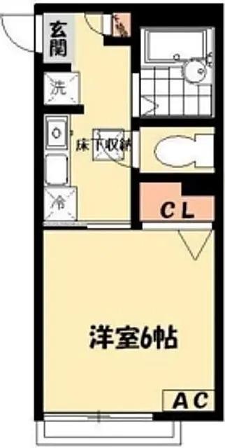 ショコラ ヴィラ(1K/1階)の間取り写真