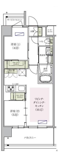 アーバネックス中崎町II(2LDK/2階)の間取り写真