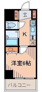 エムズエム(1K/3階)の間取り写真