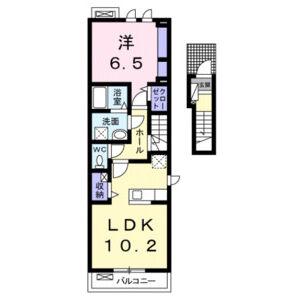 ハーモニー M(1LDK/2階)の間取り写真
